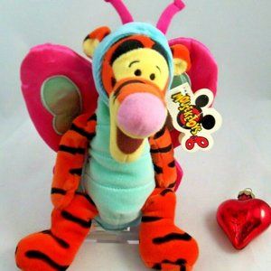 Disney 9" Tigger Butterfly Bean Bag Plush - 2000,  New with Tag